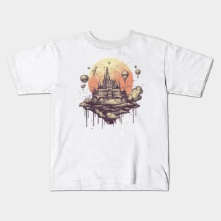 A flying castle Kids T-Shirt